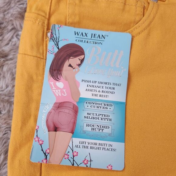 Wax Jean Butt I Love You Push-up Collection Shorts New Mustard Yellow Size 3X - Picture 2 of 10